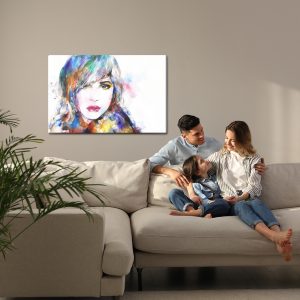 Peinture sur toile Portrait À L'aquarelle D'une Femme – Image 7