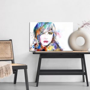 Peinture sur toile Portrait À L'aquarelle D'une Femme – Image 6