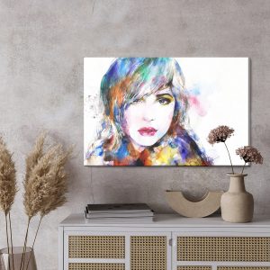 Peinture sur toile Portrait À L'aquarelle D'une Femme – Image 3