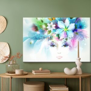 Peinture sur toile Visage De Femme Avec Des Plantes – Image 5