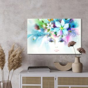 Peinture sur toile Visage De Femme Avec Des Plantes – Image 3