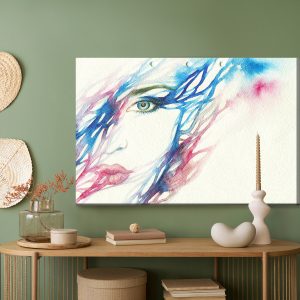 Peinture sur toile Visage De Femme Aquarelle – Image 5