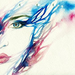 Peinture sur toile Visage De Femme Aquarelle – Image 1
