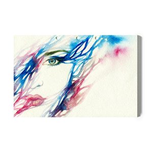 Peinture sur toile Visage De Femme Aquarelle – Image 2