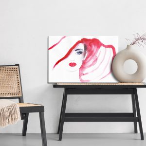 Peinture sur toile Portrait D'une Femme Au Chapeau – Image 6