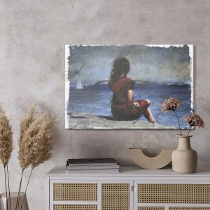 Peinture sur toile Femme Sur La Plage – Image 3