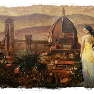 Peinture sur toile La Femme Sur Le Fond De La Cathédrale De Florence – Image 1