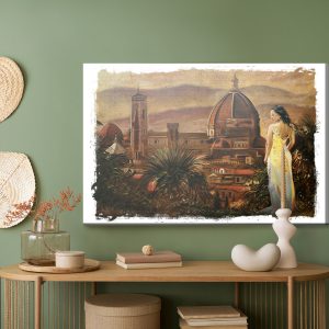 Peinture sur toile La Femme Sur Le Fond De La Cathédrale De Florence – Image 5
