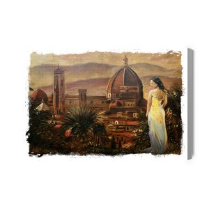 Peinture sur toile La Femme Sur Le Fond De La Cathédrale De Florence – Image 2