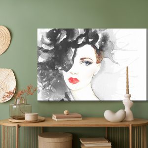 Peinture sur toile Portrait De Femme À L'aquarelle – Image 5