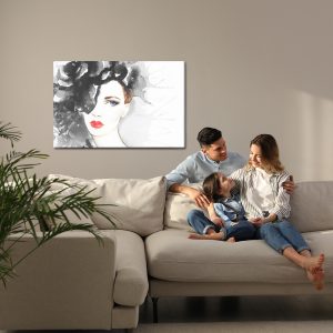 Peinture sur toile Portrait De Femme À L'aquarelle – Image 7