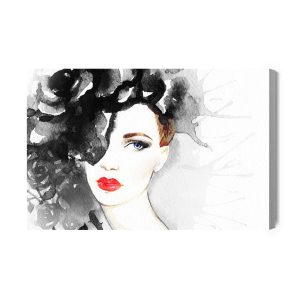 Peinture sur toile Portrait De Femme À L'aquarelle – Image 2
