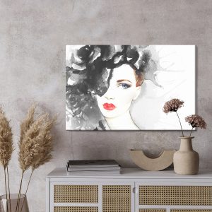 Peinture sur toile Portrait De Femme À L'aquarelle – Image 3