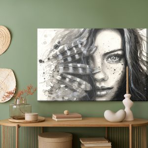 Peinture sur toile Portrait D'une Jeune Femme – Image 5