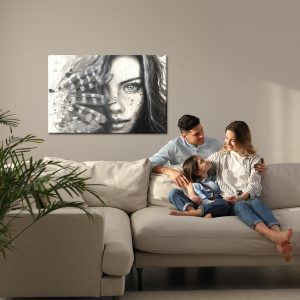 Peinture sur toile Portrait D'une Jeune Femme – Image 7