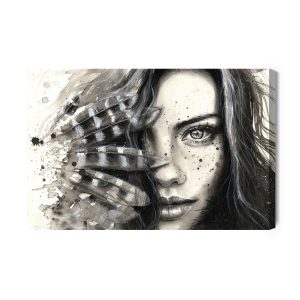 Peinture sur toile Portrait D'une Jeune Femme – Image 2