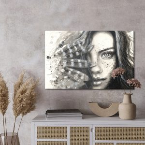 Peinture sur toile Portrait D'une Jeune Femme – Image 3