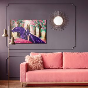 Peinture sur toile Une Femme Parmi Les Fleurs Du Printemps – Image 4