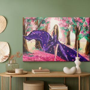 Peinture sur toile Une Femme Parmi Les Fleurs Du Printemps – Image 5