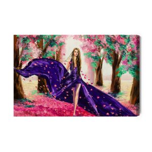 Peinture sur toile Une Femme Parmi Les Fleurs Du Printemps – Image 2