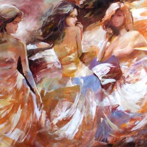 Peinture sur toile Trois Jeunes Femmes – Image 1