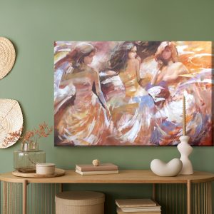 Peinture sur toile Trois Jeunes Femmes – Image 5