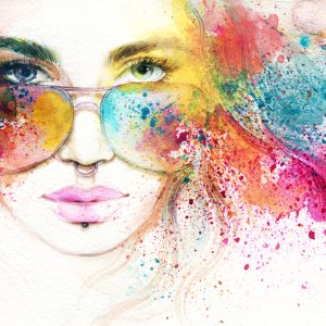 Peinture sur toile Femme À Lunettes De Soleil – Image 1