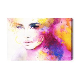 Peinture sur toile Le Visage D'une Femme Dans Une Édition À L'aquarelle – Image 2