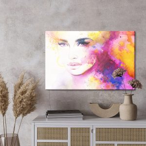 Peinture sur toile Le Visage D'une Femme Dans Une Édition À L'aquarelle – Image 3