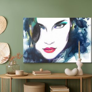 Peinture sur toile Un Visage Féminin Dans Une Édition Aquarelle – Image 5