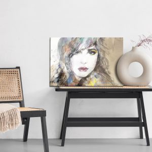 Peinture sur toile Un Portrait De Femme Dans Un Cadre Abstrait – Image 6