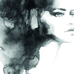 Peinture sur toile Portrait Noir Et Blanc D'une Femme – Image 1