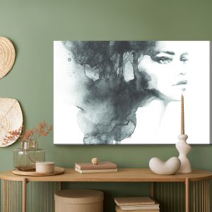 Peinture sur toile Portrait Noir Et Blanc D'une Femme – Image 5