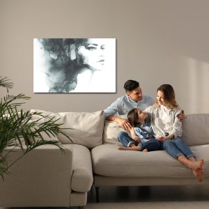Peinture sur toile Portrait Noir Et Blanc D'une Femme – Image 7