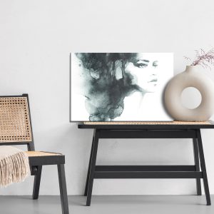 Peinture sur toile Portrait Noir Et Blanc D'une Femme – Image 6