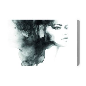 Peinture sur toile Portrait Noir Et Blanc D'une Femme – Image 2