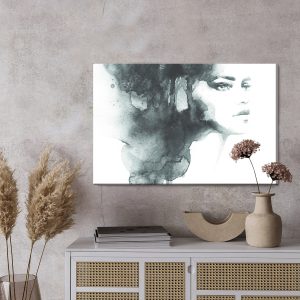 Peinture sur toile Portrait Noir Et Blanc D'une Femme – Image 3