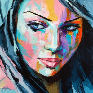 Peinture sur toile Portrait Féminin Coloré – Image 1
