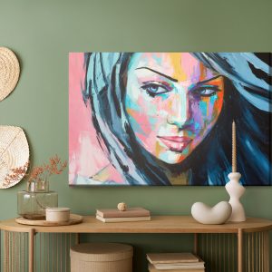 Peinture sur toile Portrait Féminin Coloré – Image 5