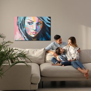 Peinture sur toile Portrait Féminin Coloré – Image 7