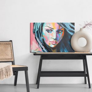 Peinture sur toile Portrait Féminin Coloré – Image 6