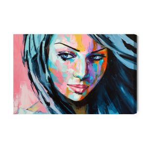 Peinture sur toile Portrait Féminin Coloré – Image 2