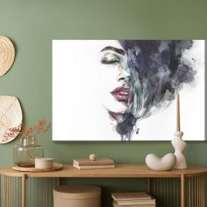 Peinture sur toile Visage Féminin Aquarelle – Image 5