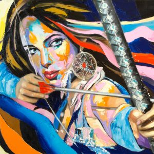 Peinture sur toile Femme Avec Un Arc – Image 1