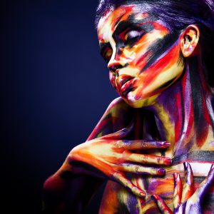 Peinture sur toile Portrait Féminin Coloré – Image 1