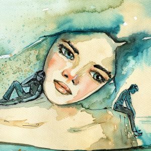 Peinture sur toile Une Femme En Mélancolie – Image 1
