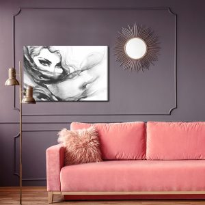 Peinture sur toile Visage Féminin Noir Et Blanc – Image 4