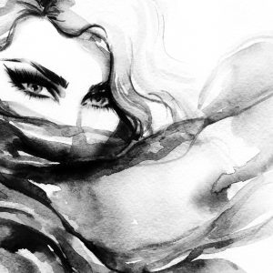 Peinture sur toile Visage Féminin Noir Et Blanc – Image 1