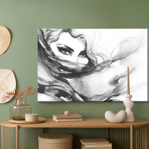 Peinture sur toile Visage Féminin Noir Et Blanc – Image 5
