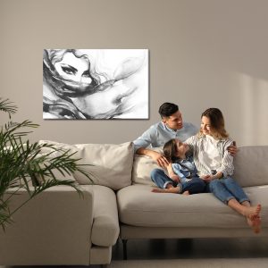 Peinture sur toile Visage Féminin Noir Et Blanc – Image 7